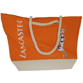 Lancaster, material, geantă din material textil, plajă, portocaliu, 44 x 26 cm