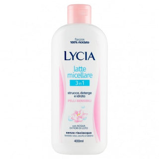 Lycia Latte Micellare 3 In 1 Pelli Sensibili Con Acqua Di Fiori Di Loto 400 Ml