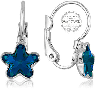 Levien Orecchini Da Bambina Con Cristallo Blu Starbloom