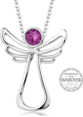 Levien Guardian Angel Fuchsia Crystal Collana