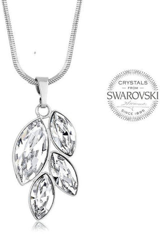 Levien Collana Con Quattro Cristalli Navette Trasparenti