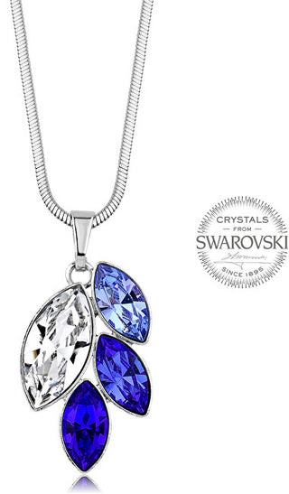 Levien Collana Con Quattro Cristalli Navette Blu