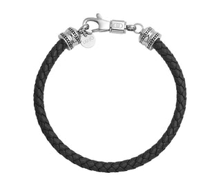 Liu jo Black leather Bracciale da uomo MLJ670