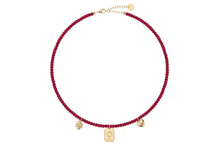 Liu jo Red beaded Collana made of steel Icones LJ3154