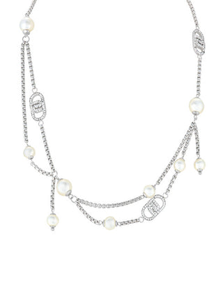 Liu jo Designer Collana con crystals e synthetic pearls LJ2912
