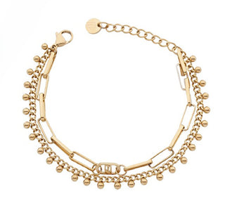 Liu Jo Stylish Double Bracelet in Gold-Plated Steel Lj3004 