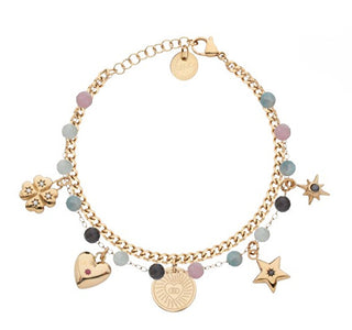 Liu jo Double gold-plated Bracciale with pendants Icones LJ3182