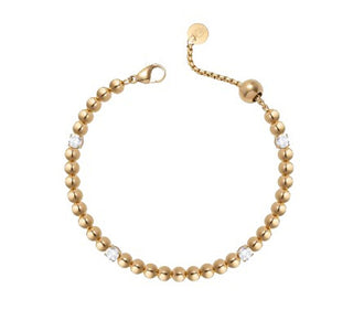 Liu Jo Gold-Plated Bracelet With Beads And Crystals Lj2983 