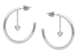 Liu jo Steel hoop Orecchini with chain LJ3195