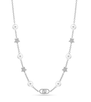 Liu Jo Collana In Acciaio Con Cristalli E Perle Artificiali Lj2633