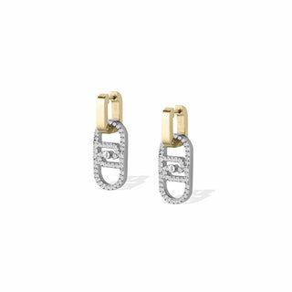Liu Jo Pendientes colgantes bicolor chapados en oro Lj2812 