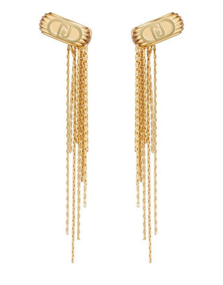 Liu Jo Orecchini Lunghi Placcati Oro Con Catene Fashion Lj2768
