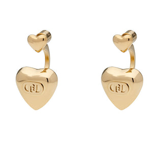 Liu jo Gold-plated heart Orecchini made of steel Icones LJ3153