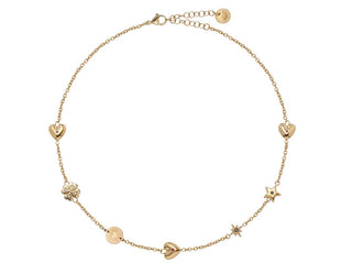 Liu jo Gold-plated da donna Collana con crystals Icones LJ3176