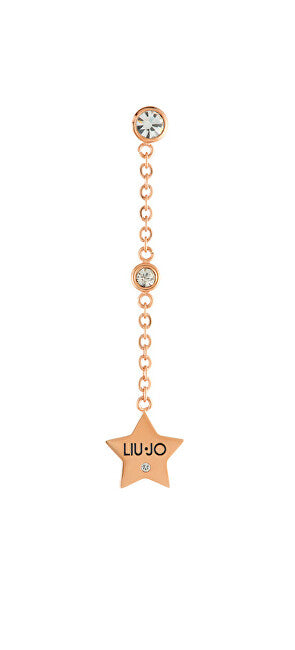 Liu Jo Eleganti Orecchini Singoli In Bronzo Con Cristalli Brilliant Lj1662