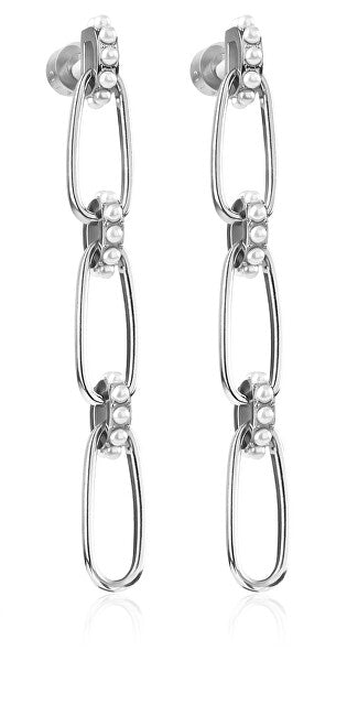 Liu Jo Eleganti Orecchini In Acciaio Con Perle Brilliant Lj1837