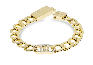 Liu Jo Elegante Pulsera chapada en oro con cristales Fashion Lj2642 