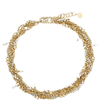 Liu Jo Collana Girocollo Con Cristalli E Perle A Strati Lj3074