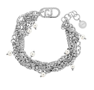Liu Jo Bracciale Multistrato In Acciaio Con Cristalli E Perline Lj3073