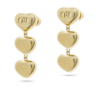 Liu Jo Orecchini Pendenti A Forma Di Cuore In Acciaio Placcato Oro Fashion Lj2631