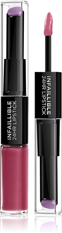 Infallible 24H Paris Ian Nudes - Barra de labios y brillo de labios 2 en 1 de larga duración (6 ml) - Tono: 302 Rose Eternite