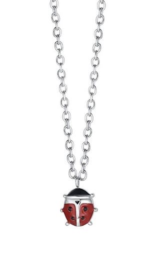 Luca barra Girls' steel Collana Ladybug for luck JC101