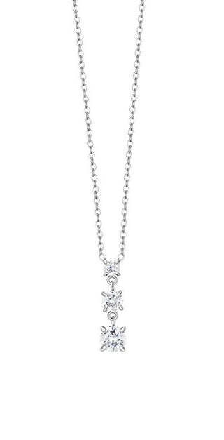 Luca barra Elegant steel Collana with clear zircons CK2161