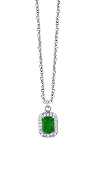 Luca barra Elegant steel Collana con crystals e zircon CK2067 (chain, Ciondolo)