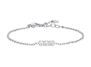 Luca barra Elegant steel Bracciale with clear crystals BK2806