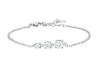 Luca barra Elegant steel Bracciale with clear zircons BK2815