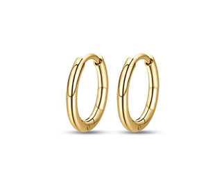 Luca barra Minimalist hoop Orecchini made of gold-plated steel OK1122 - Diameter: 1.2cm