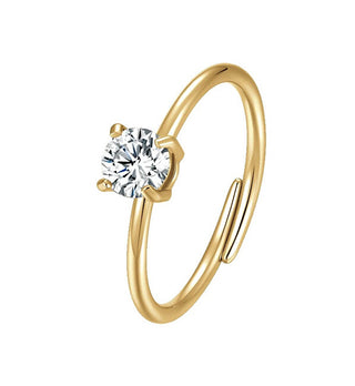 Luca barra Adjustable gold-plated Anello with zircon ANK603