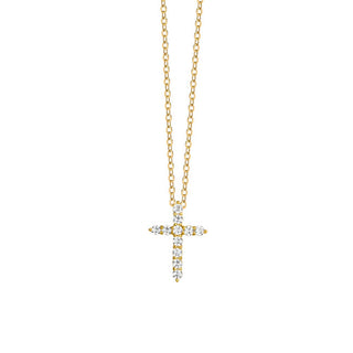 Luca barra Gold-plated Collana Cross with cubic zirconias CK2022
