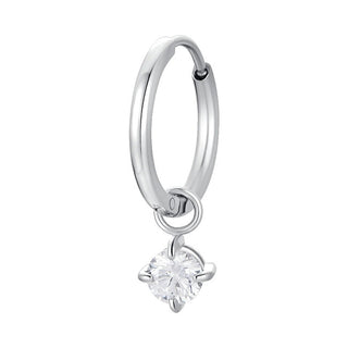 Luca barra Single steel Orecchino 2in1 con clear zircon OK1488