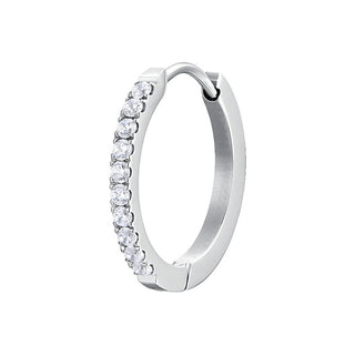 Luca barra Single steel Orecchino con clear crystals OK1458/9 - Diameter: 2.4cm