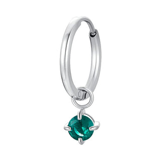 Luca barra Single steel Orecchino 2in1 con green zircon OK1491
