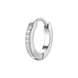 Luca barra Single steel Orecchino con clear zircons OK1552