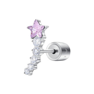 Luca barra Single long Orecchino con pink star OK1453