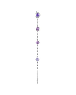 Luca barra Single chain Orecchino con purple crystals OK1541