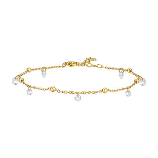 Luca barra Matching gold-plated anklet con zircons CV173