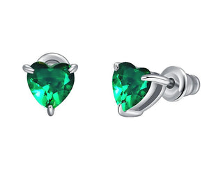 Luca barra Heart Orecchini with green crystal OK1435