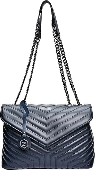 Luisa Vannini Borsa A Mano In Pelle Da Donna 2183 blu scuro