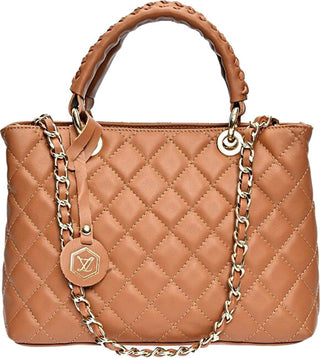 Luisa Vannini Bolso de mano de piel para mujer 2209 cognac 