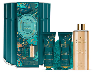 The Luxury Bathing Company Set Regalo Per La Cura Del Corpo In Latta Pear & Nectarine Blossom 4 Pezzi
