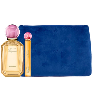 Set Luxury Naturals Perfumery Chopard: Happy Bigaradia Eau De Parfum for women 100 ml + Happy Bigaradia Eau De Parfum for women 10 ml + Chopard Synthetic Leather cosmetic bag Blue for women 2.4 x 9 x 6.2 cm