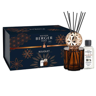 Maison Berger Paris Coffret Cadeau Diffuseur d'Arômes Pomelis Marron + Recharge Magnificent Vanilla 200 Ml 