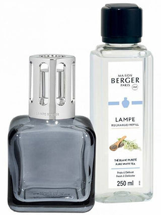 Maison Berger Paris Set Regalo Lampada Catalitica Glacon Grigio + Ricarica Pure White Tea 250 Ml