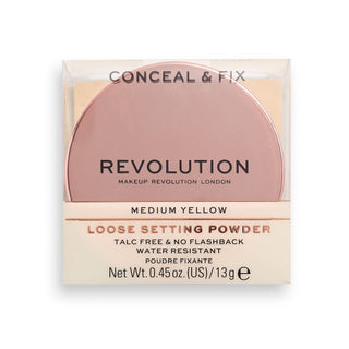 Makeup Revolution Corrects and Fixes Vegan Loose Powder Medium Yellow 13 g