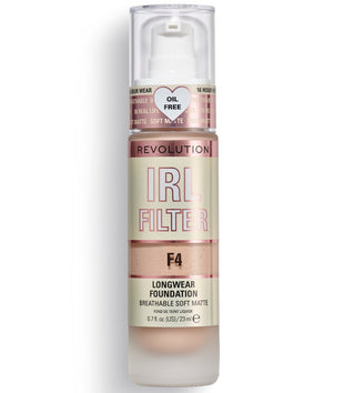 Makeup Revolution filtro IRL senza oli lunga tenuta fondotinta in crema F4 23 ml
