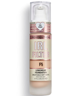 Makeup Revolution filtro IRL senza oli lunga tenuta fondotinta in crema F5 23 ml